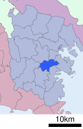 Location of Minami ward Yokohama city Kanagawa prefecture Japan